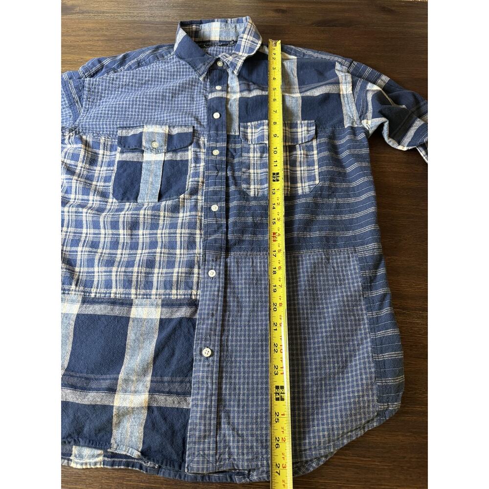 Ralph Lauren Plaid Patchwork Shirt Womens M Blue Long Sleeve Button Up - Picture 6 of 9